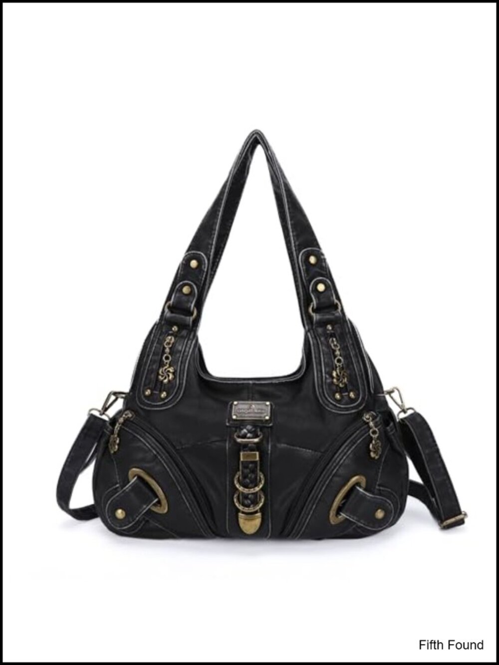 Washed PU Leather Hobo Satchel Convertible Shoulder Bag Large